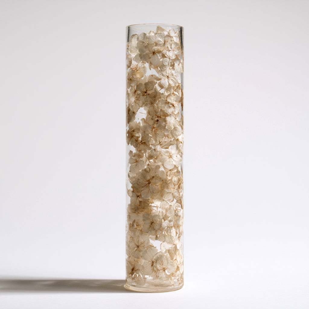 Jarrones-Vidrio-12x12x40 cm-Transparente-Beige-Estilo floral romántico
