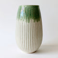 Jarrones-Cerámica-16x16x29 cm-Verde-Blanco-Estilo nórdico minimalista
