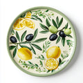Bandejas Decorativa-Ceramica-33 x 33 x 3 cm-Crema-Verde-Amarillo-Negro-Mediterraneo