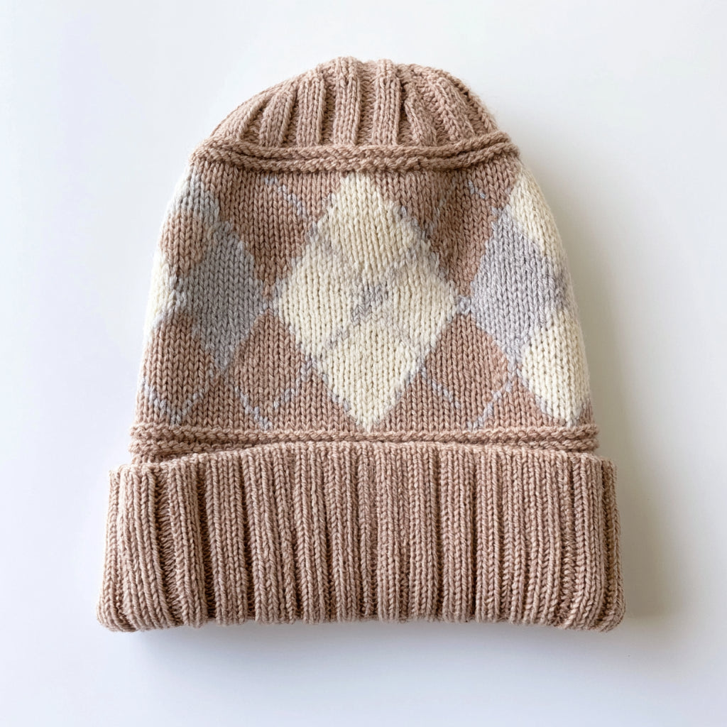 Gorros de Invierno-acrílico-23x21x3 cm-beige-crema-gris-clásico geométrico