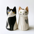 Jarrones-Cerámica-10x10x22 cm-Blanco-Negro-Gris-Estilo nórdico felino
