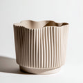 Jarrones-Cerámica-19x19x18 cm-Crema-Estilo minimalista moderno
