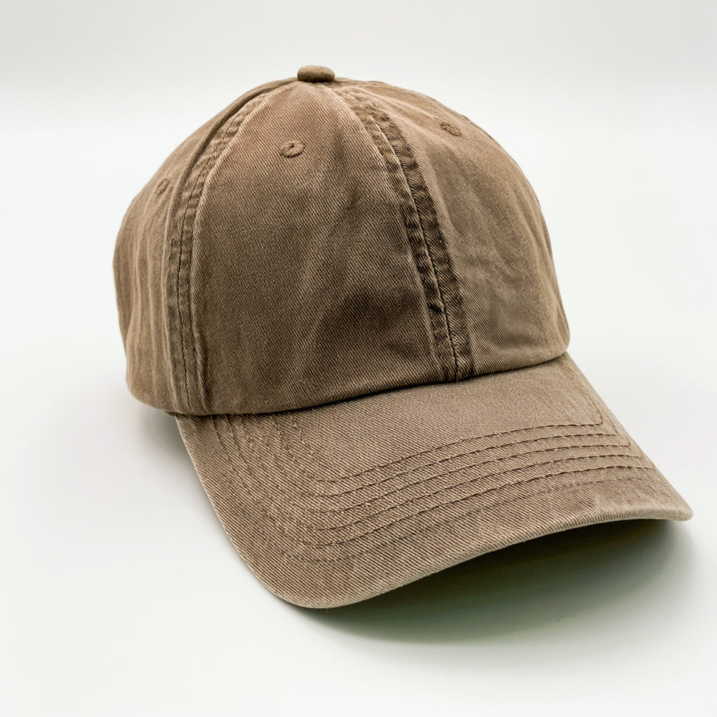 Gorras de Béisbol-Algodón-25x18x12 cm-Marrón caqui-Estilo clásico con visera curvada