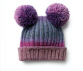 Gorros de Invierno-acrílico-poliéster-27x23x11 cm-multicolor-infantil con pompones