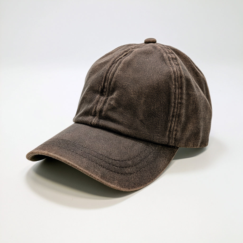 Gorras de Béisbol-Algodón-30 x 21 x 13 cm-Marrón café lavado-Vintage clásico