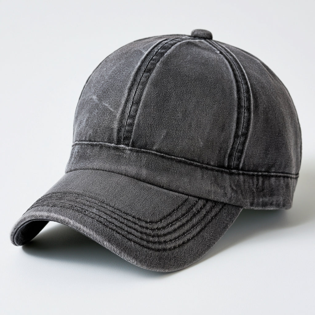 Gorras de Béisbol-Algodón-28 x 19 x 13 cm-Gris carbón lavado-Vintage