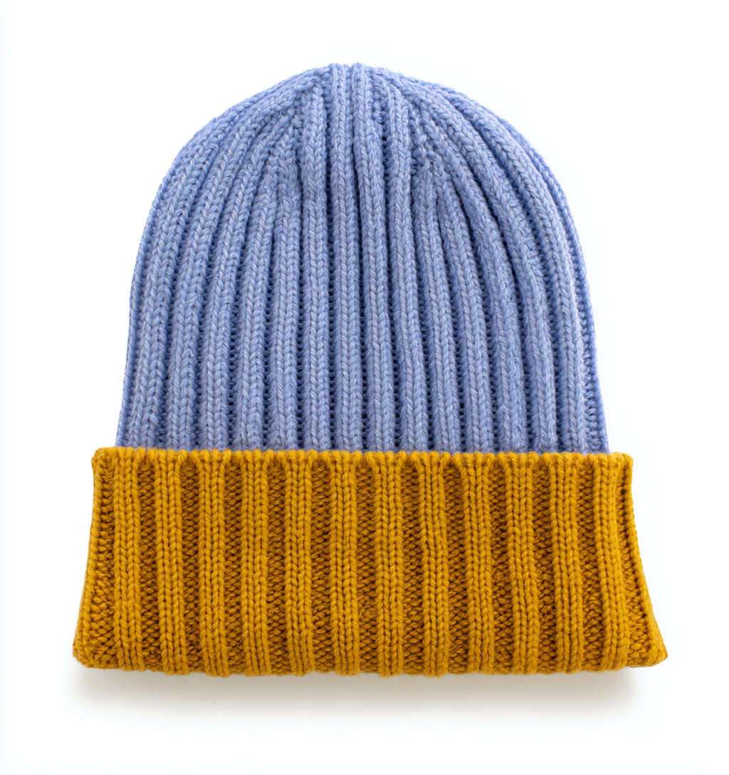 Gorros de Invierno-acrílico-24x21x4 cm-azul claro-amarillo-mostaza-minimalista moderno