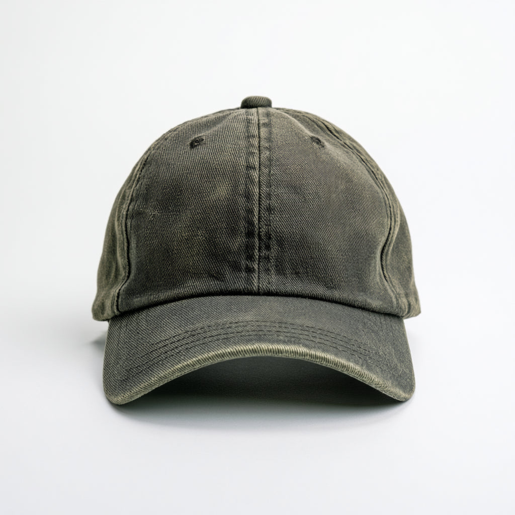 Gorras de Béisbol-Algodón-29 x 21 x 13 cm-Verde oliva oscuro lavado-Militar casual