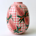Jarrones-Cerámica-21x21x32 cm-Rosa-Blanco-Verde-Estilo floral moderno