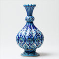 Jarrones-Cerámica-22x22x42 cm-Azul-Blanco-Verde-Estilo clásico ornamental